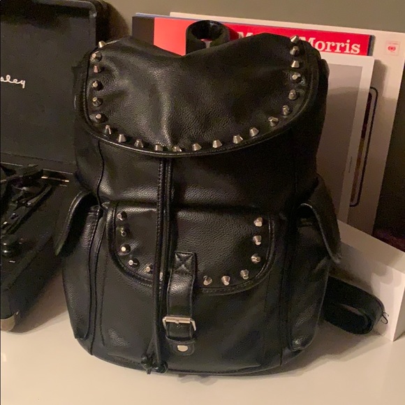 Black spiked backpack Clearance
